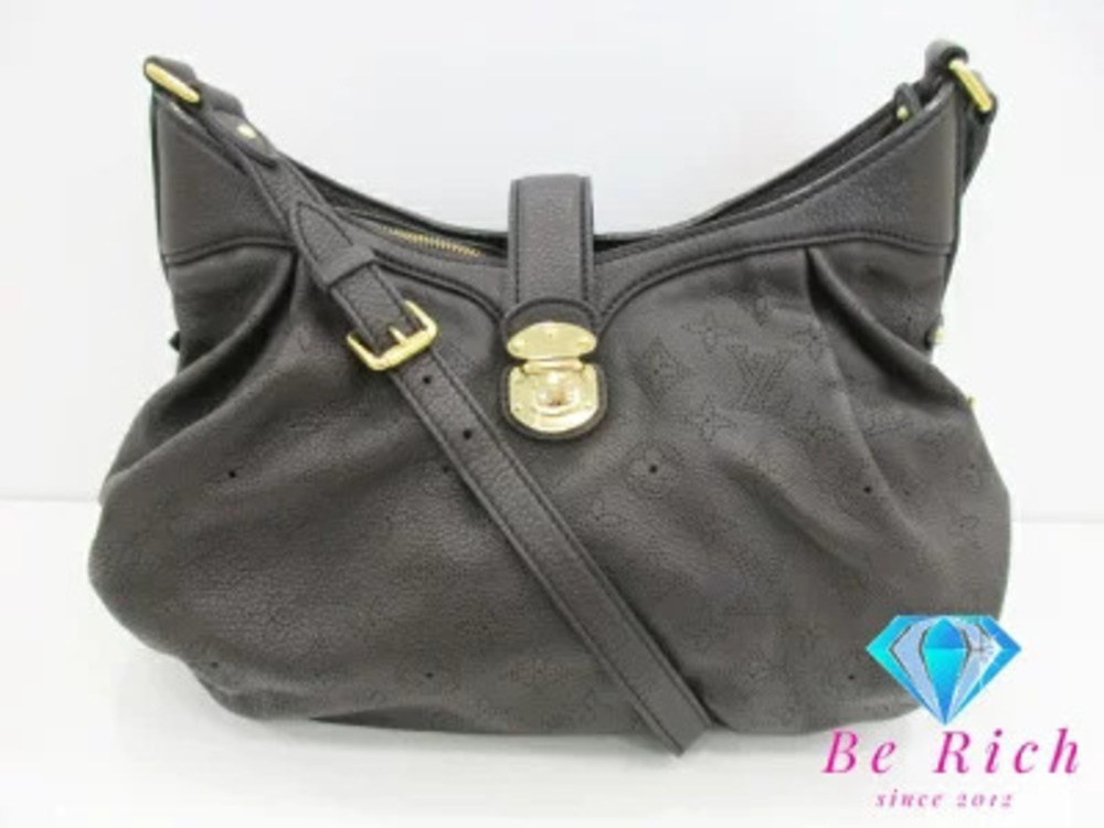 Louis Vuitton Mahina Gris Elephant Shoulder Bag Leather LV Handbag